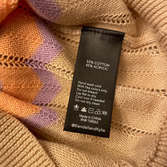 KENDALL+KYLIE SHORT SLEEVE 
ZIG ZAG STRIPE TOP S - Picture 4 of 5